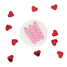 Load image into Gallery viewer, Gingham Heart Alligator Clips
