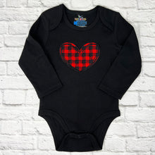 Load image into Gallery viewer, Plaid Love Heart Baby Bodysuit