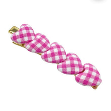 Load image into Gallery viewer, Gingham Heart Alligator Clips
