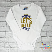 Load image into Gallery viewer, Let&#39;s Get Lit! Hanukkah Baby Bodysuit
