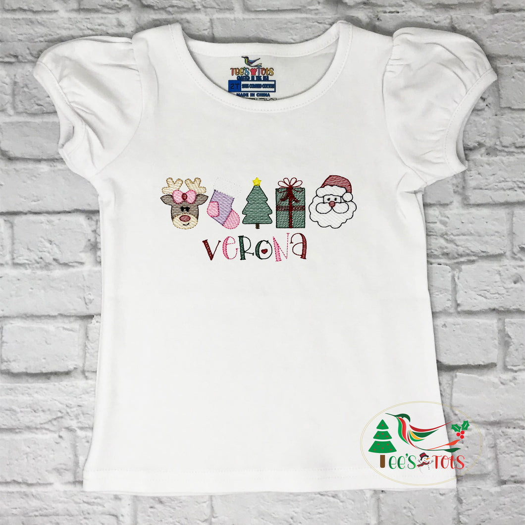 Girls Reindeer Christmas Shirt