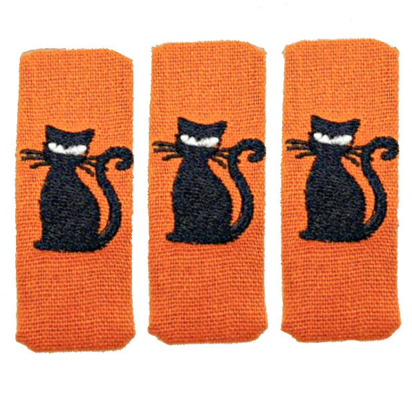 Embroidered Snap Clip - Glow in the Dark Black Cat