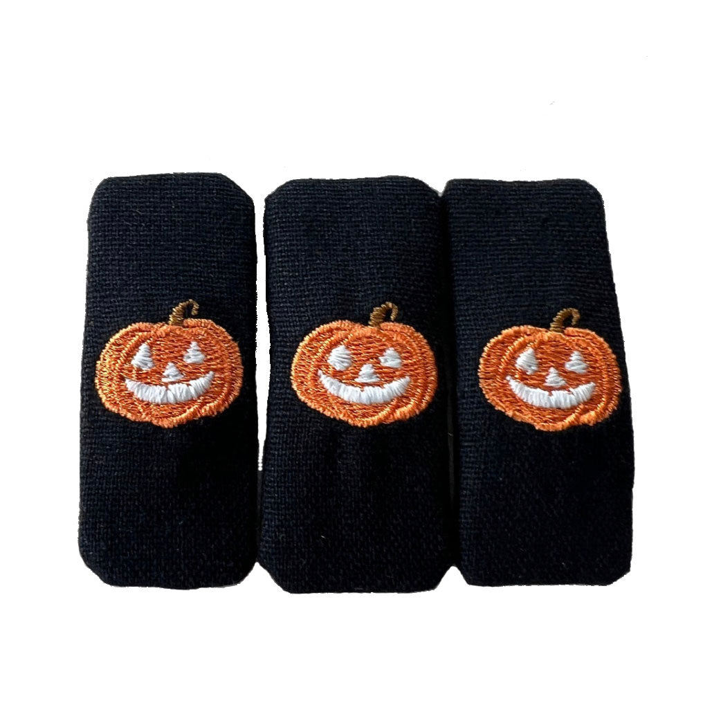 Embroidered Snap Clip - Glow in the Dark Pumpkins