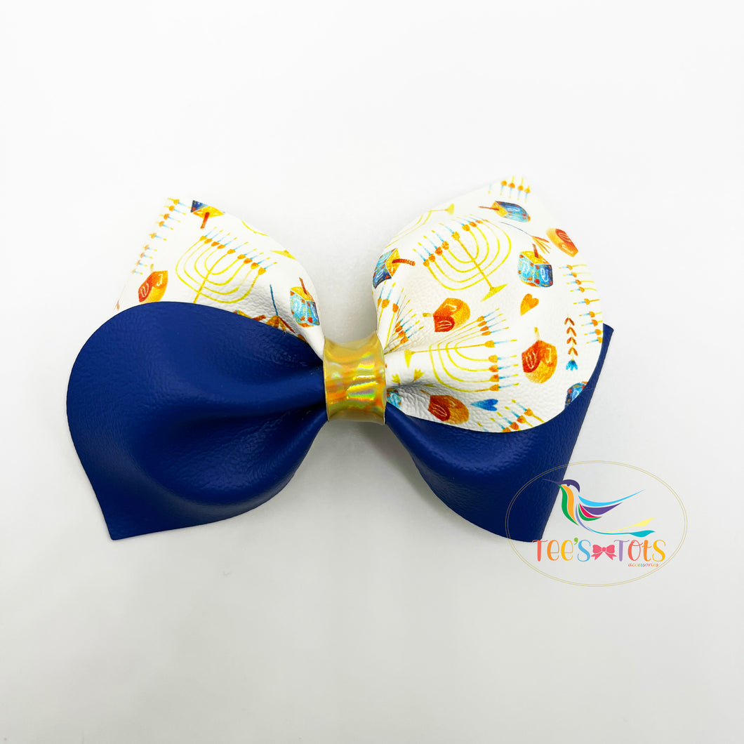 Curved Tessa - Hanukkah Bow