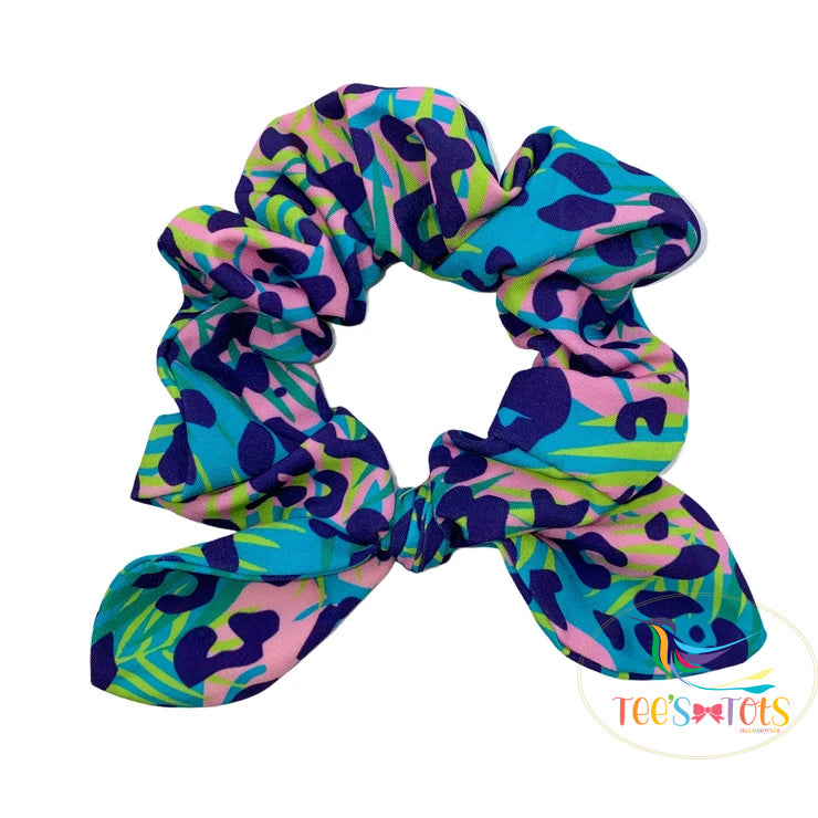 Knotted Tropical Leopard Scrunchie