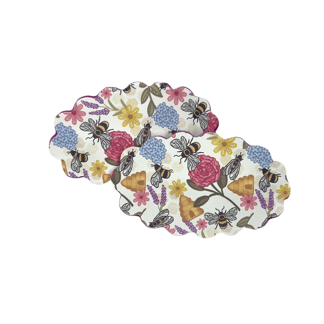 French Barrette- Bees & Blooms
